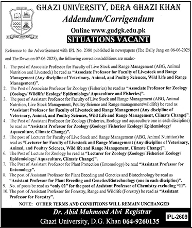 Jobs in Ghazi University Dera Ghazi Khan